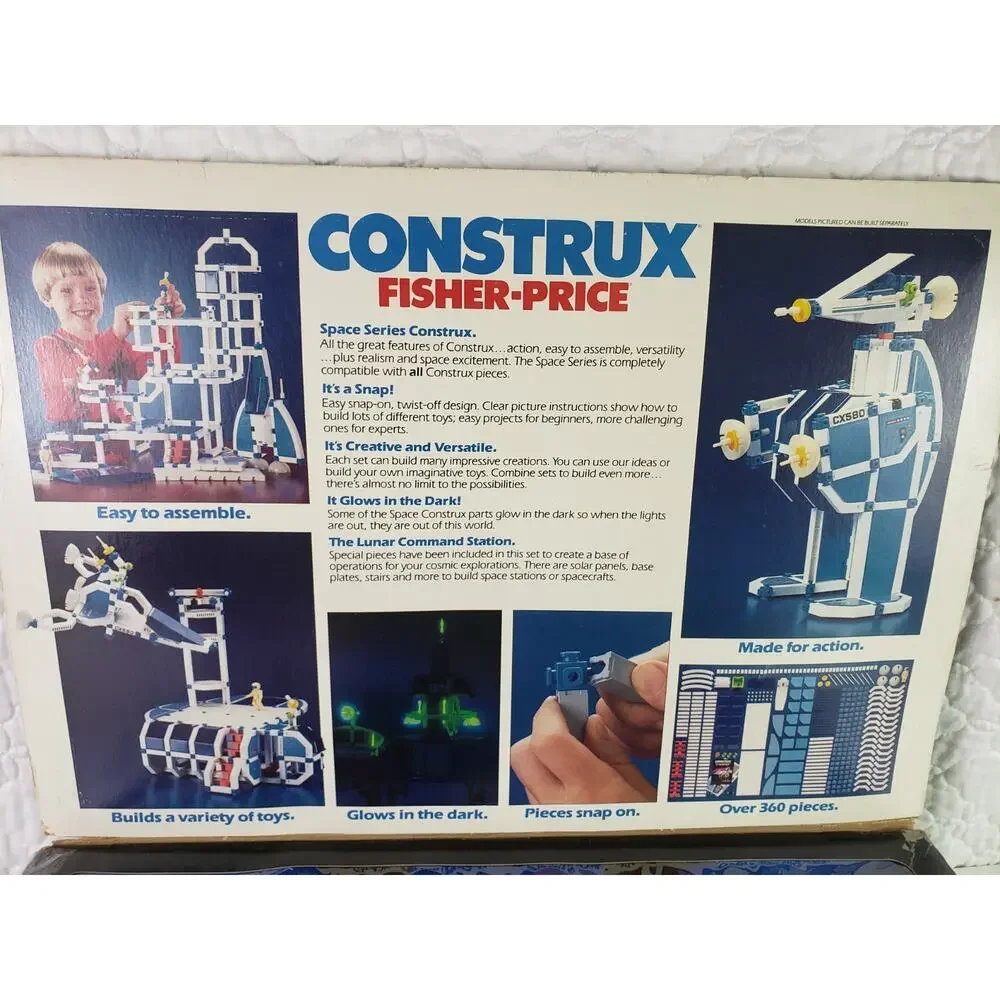 1986 Construx Fisher Price Building 6460 Lunar Command Station Space Serie